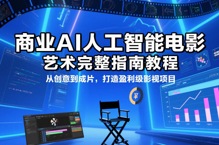 商业AI人工智能电影制作的艺术完整指南教程，从创意到成片，打造盈利级影视项目-孔明聊项目