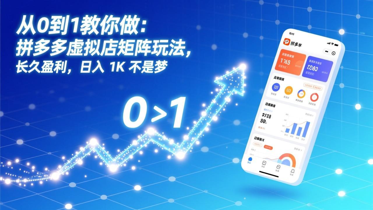 从0到1教你做：拼多多虚拟店矩阵玩法，长久盈利，日入 1K 不是梦-孔明聊项目