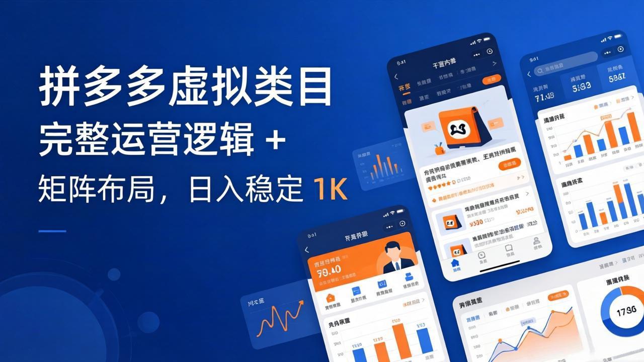 拼多多虚拟类目干货:完整运营逻辑 + 矩阵布局,日入稳定 1K-孔明聊项目