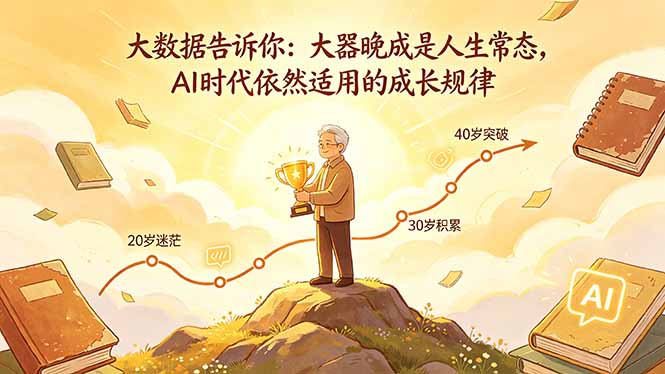 付费文章:大数据告诉你:大器晚成是人生常态,AI 时代依然适用的成长规律-孔明聊项目