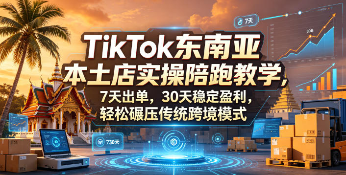 TikTok东南亚本土店实操陪跑教学，7天出单，30天稳定盈利，轻松碾压传统跨境模式-孔明聊项目