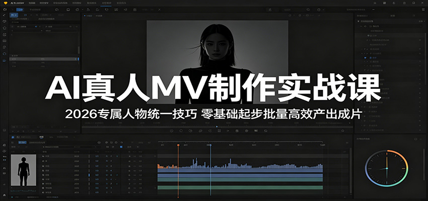 AI真人MV制作实战课:2026专属人物统一技巧,零基础起步批量高效产出成片-孔明聊项目