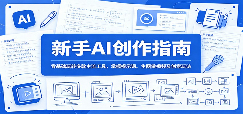 新手AI创作指南：零基础玩转多款主流工具，掌握提示词、生图做视频及创意玩法-孔明聊项目