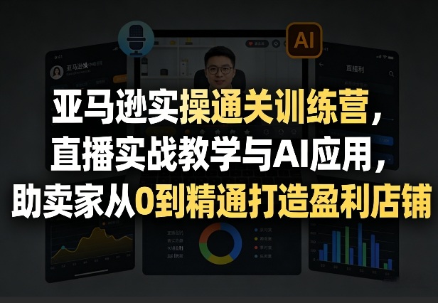 亚马逊实操通关训练营，直播实战教学与AI应用，助卖家从0到精通打造盈利店铺(更新6月18日)-孔明聊项目