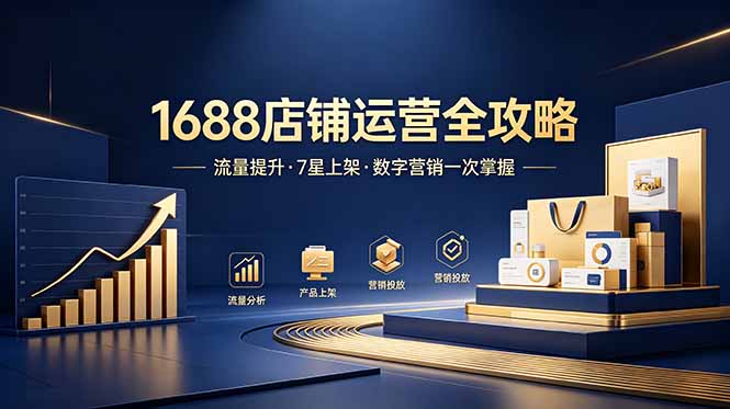 1688店铺没流量？产品上架不到7星？数字营销不会投？全套运营技能一次学(更新6月-孔明聊项目