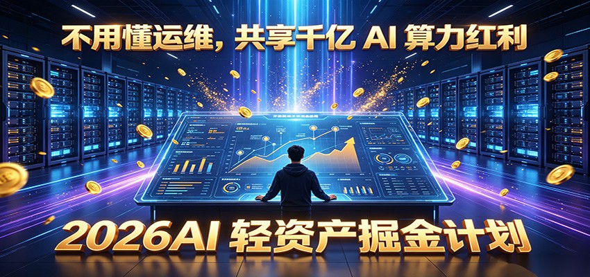 不用懂运维，共享千亿 AI 算力红利，2026AI 轻资产掘金计划-孔明聊项目