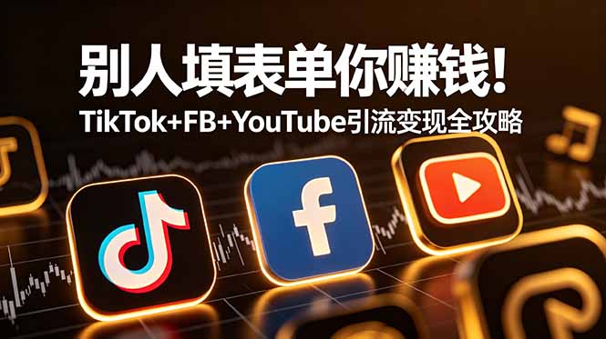 别人填表单你赚钱！TikTok+FB+YouTube 引流变现全攻略【原创双语字幕】-孔明聊项目
