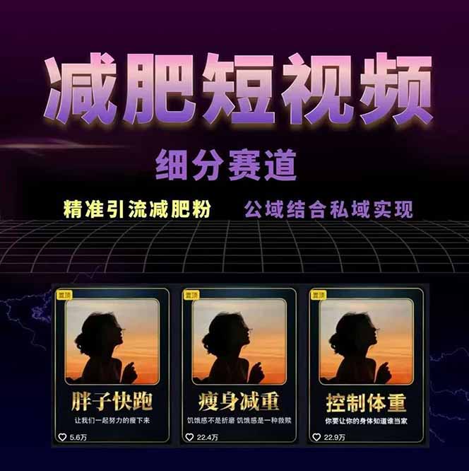 图片[1]-减肥短视频赛道运营课：素材准备-视频制作-引流变现全流程 (附素材-孔明聊项目